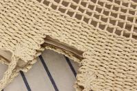 Hierba para mujer, bolso tejido ahuecado de nicho francés, un solo hombro, de mano, gran capacidad, para playa - details 10