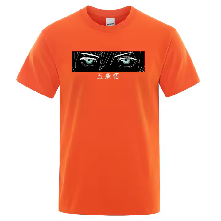 Camisetas informales geniales para hombre, Gojo Satoru Jujustu Kaisen, Tops con estampado de Anime japonés, camisetas suaves de gran tamaño, camiseta suave transpirable para hombre - 1