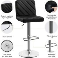 Taburetes de Bar Altura Ajustable 92-113,5cm Sillas de Bar Asientos Giratorios Diseño Moderno - details 4