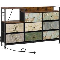 Cajonera para armario, cómoda dormitorio 8 cajones de tela, estantes de madera, cómoda de salón, cajas organizadoras, estructura metálica, estilo industrial - details 18