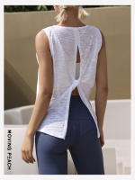 Camiseta deportiva sin mangas Moving Peach para mujer, Top ligero para ejercicio de Yoga, detalle retorcido, cómodo y transpirable, EVT - details 8
