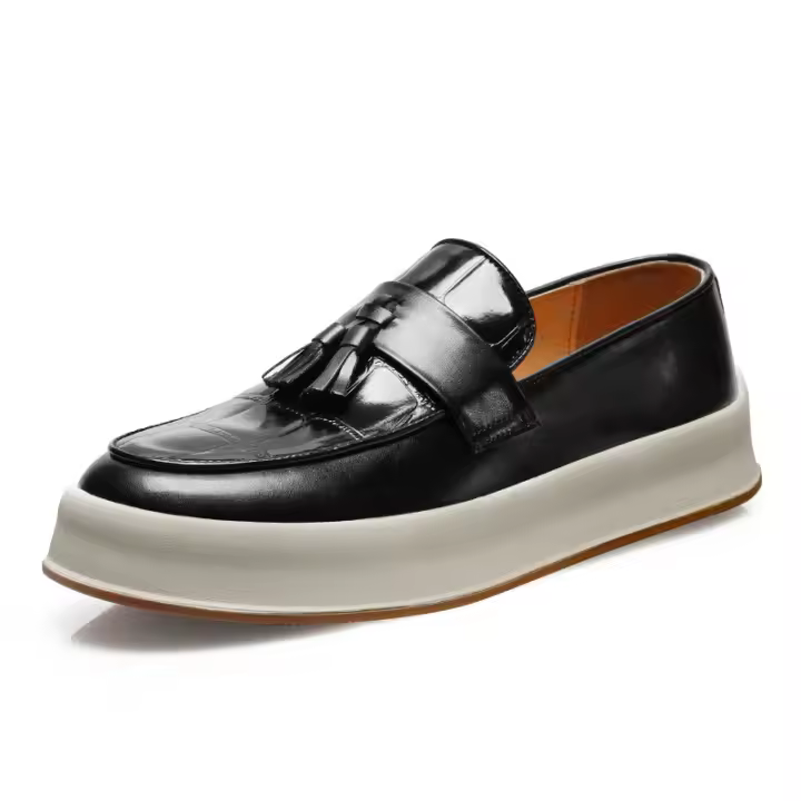 Zapatos de cuero Verano para hombres Jóvenes Estilo británico Mocasines perezosos Zapatos Doudou casuales - 1