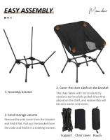 Taburetes cuadrados para pescar en la playa, prácticas sillas plegables de cuatro esquinas para acampar y sillas ligeras en forma de media luna hechas de hierro - details 9
