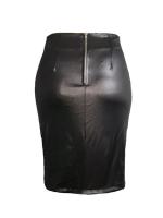 Minifalda Sexy de piel sintética con vendaje cruzado para mujer, faldas ajustadas de cintura alta, ceñidas para oficina, fiesta y Club - details 5