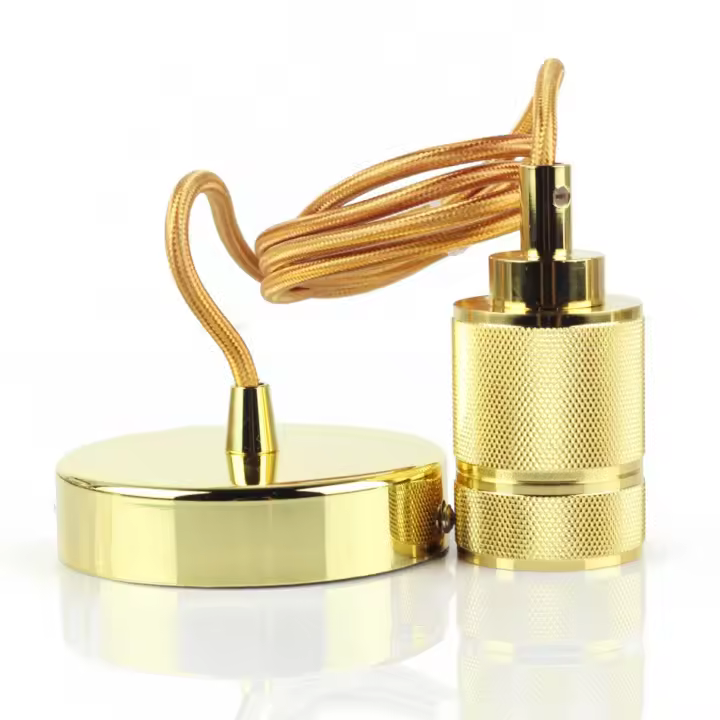 Lámpara de araña de hierro forjado dorado, Bombilla Edison LED decorativa de metal, cabeza colgante, accesorios de iluminación - 1