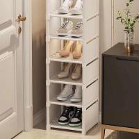 Organizador de zapatos de pared, estante estable que ahorra espacio para zapatillas y zapatos, gabinete de plástico apilable - details 3