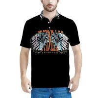 Polo de manga corta con solapa para hombre, deportivo, con elementos de bandera americana, cómodo y a la moda - details 1