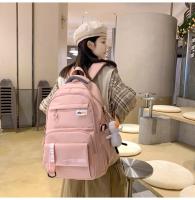 Mochila informal de gran capacidad nueva versión coreana pequeña mochila fresca y de moda Mochila japonesa simple de color sólido - details 27