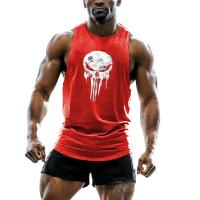 Chaleco deportivo con estampado de calavera para hombre, camiseta transpirable y cómoda de moda para gimnasio al aire libre, verano - details 11