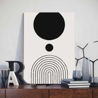 DHROOM Pósters Geométricos Nórdicos Abstractos Arte de Pared de Línea Boho Blanco-Negro en Lienzo Moderno para Decoración de Sala de Estar - details 5