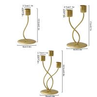 European Metal Candle Holder Iron Candlestick Irregular Pillar Candle Stand Wedding Party Dining Table Centerpiece Home Decor - details 0
