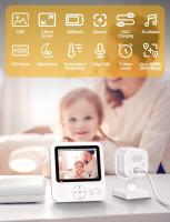 Monitor para bebés con cámara 720P IPS Video Monitor para bebés con cámara y visión nocturna Modo VOX de 2,8 pulgadas Zoom digital Alarma de alimentación de audio bidireccional Sensor de temperatura para padres - details 1