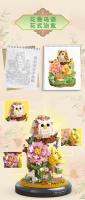 Ramo de flores eternas de Panda para niños y niñas, Mini construcción, ensamblaje de bloques de animales, juegos de rompecabezas, juguete para niños de 6 a 12 años - details 7