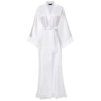 Vestido tipo kimono largo Sexy para mujer, bata de baño de encaje, lencería, camisón de seda helada, camisón de Color sólido, ropa de dormir de talla grande #     0701 - details 1