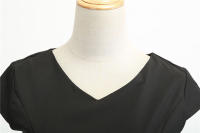 Women summer vintage with belt short sleeve v neck elegant retro swing party dresses - details 41