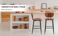 Taburete Alto de Cocina, Taburete de Cocina con Respaldo de Polipiel, Silla Alta para Barra, Comedor y Salón, Negro, Marrón - details 0