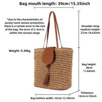 Bolso tejido con cuerda de papel para hombro, bolso de ocio para vacaciones en la playa de verano para mujer - details 0