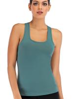 Tops cortos cruzados para mujer, camisa deportiva de manga corta para Yoga, Color Azul Marino - details 5