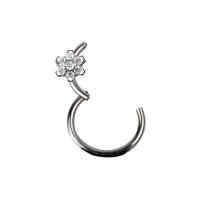 G23 titanium segmento con bisagras anillos flor cz pierc nariz labial labret cartílago tragus de La Oreja daith hélice aro piercings joyas de cuerpo - details 2