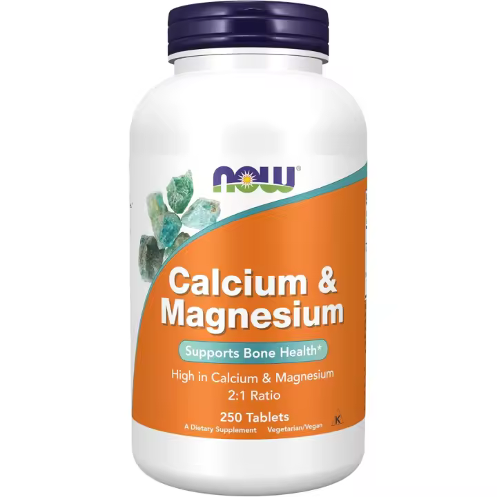 NOW Foods Supplements, relación calcio y magnesio 2:1, alta potencia, apoya la salud ósea*, 250 tabletas - 1