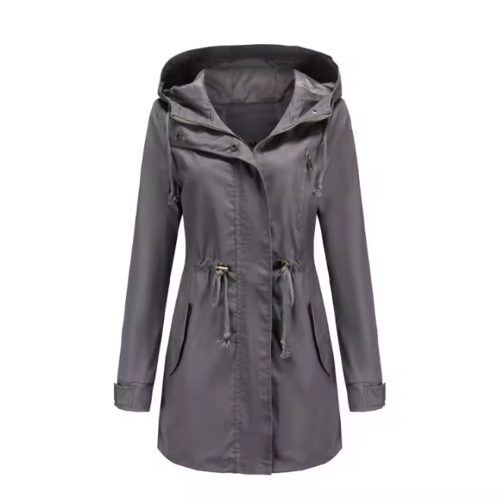 Parabrisas de algodón con capucha para mujer, chaqueta holgada de talla grande, ropa de color sólido, nuevo - 1