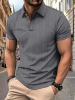 Polo casual de hombre con cuello henry y manga corta para el verano 2025. - details 1