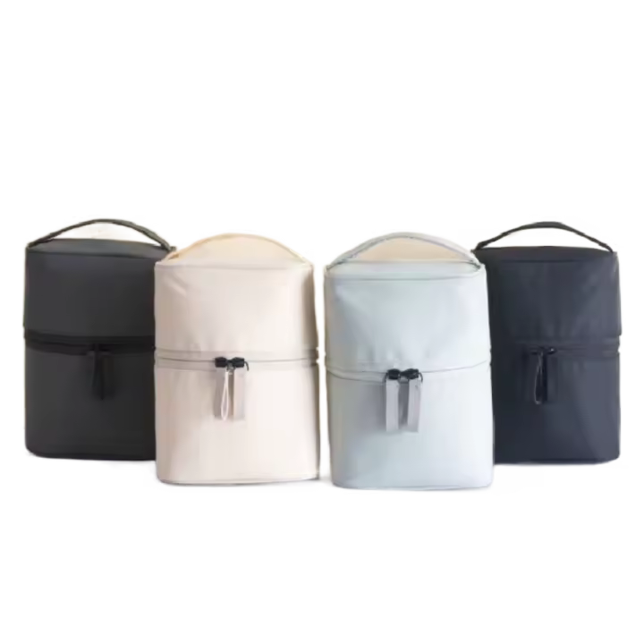 Bolsas de lavado Color crema gran capacidad cremallera cilindro bolsa de cosméticos organizador de viaje bolsa de aseo para mujer bolsas de almacenamiento coreanas - 1