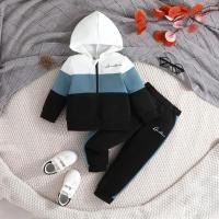 Traje De Niño Colorblock 2-7 Años Abrigo Con Capucha Camiseta De Manga Larga Y Pantalones Outerwear Moda Infantil - details 1