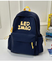 Mochila coreana simple de color sólido con alfabeto para estudiantes, mochila ligera de gran capacidad para viajes, mochila informal versátil - details 42