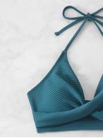 Bikini de Cintura Alta 2025 Traje de Baño de Halter para Mujeres Traje de Baño Sólido - details 21