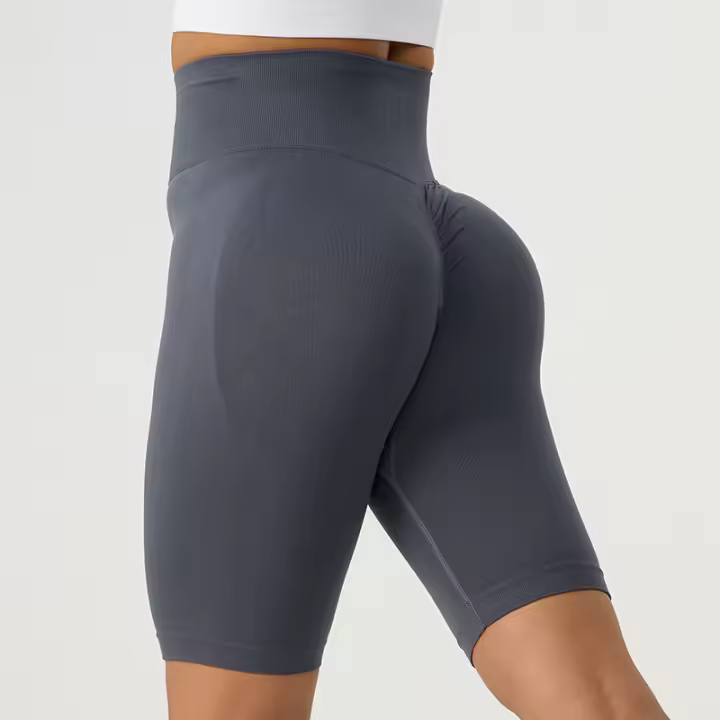 Pantalones Cortos de Yoga para Mujeres FKAFIT Cintura Alta Push Up Sin Costuras Material Exterior de Nylon Adecuados para Gimnasio Ciclismo y Yoga - 1