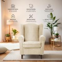 Lactancia tapizado en Tela Anti Manchas Color Gris, sillón butaca para Dormitorio, - details 3