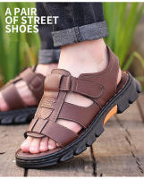 Sandalias informales impermeables para hombre, zapatos transpirables de cuero, antideslizantes, para playa y exterior, Verano - details 4