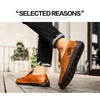 Zapatos Planos de Cuero Hechos a Mano para Hombre Moda Informal, Cómodos, Calidad Superior, Talla 48 - details 11