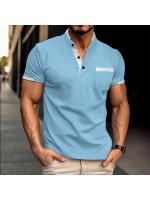 Nuevo polo de manga corta casual de negocios de verano para hombre, transpirable, colores contrastantes - details 4