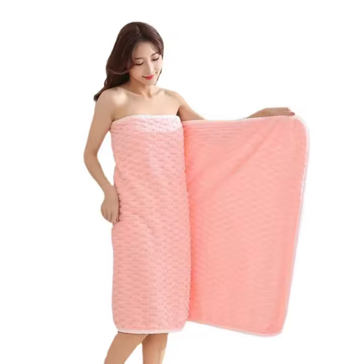 Toalla de baño de celosía de nube de terciopelo de Coral, Toalla de baño suave absorbente, 1 pce - 1