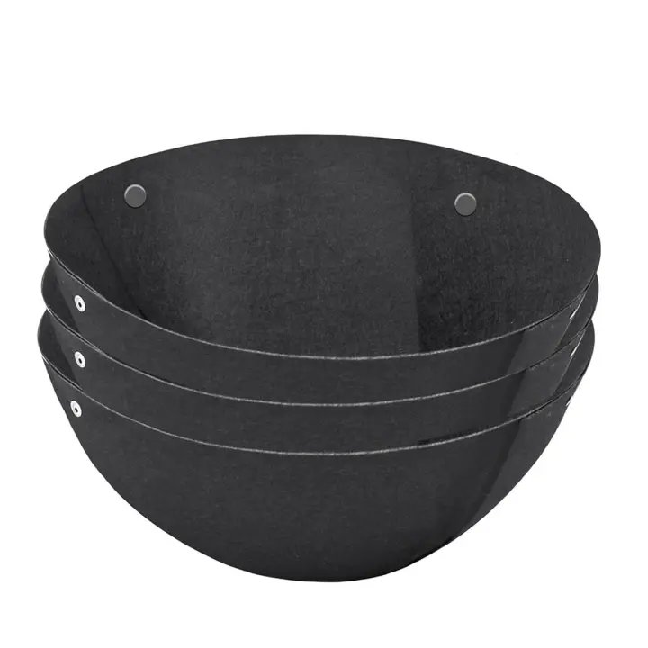 Forros de cesta de flores colgantes de 3 piezas, forros de tela para plantas colgantes, revestimientos redondos para macetas, revestimientos de fieltro negro no tejido, 16 pulgadas - 1
