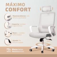 Silla de Oficina Ergonómica Ajustable Transpirable, Soporte Lumbar, Reposacabezas Ajustable, Ruedas Giratorias 360° Soporte hasta 100kg Azul - details 10