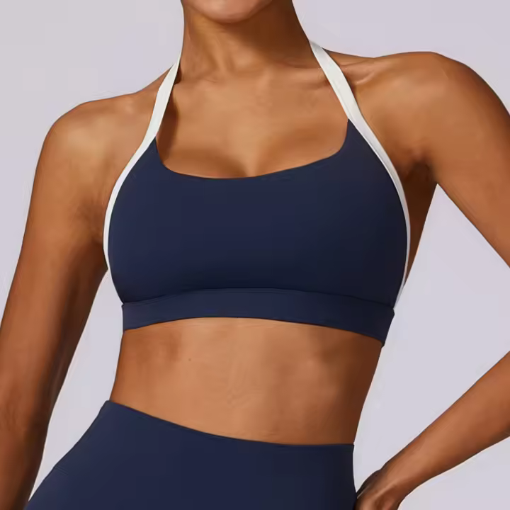 Sujetador Deportivo sin Costuras para Mujeres Encantador y Sexy Halter Bragas de Espalda Liberadas Lencería Sólida Top Femenino Belleza Espalda Inalámbrico Talla Única - 1