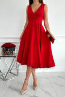 Vestido de verano con cuello en V para mujer, empalme, temperatre, swing - details 1