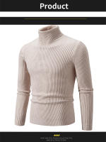 Suéter informal para hombre y mujer, jersey básico elástico de cuello alto, ajustado, cómodo, de punto, para primavera y otoño - details 10