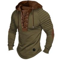 Camisetas con capucha para hombre, tops de retazos a la moda, otoño - details 2