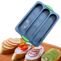 Bandeja de silicona antiadherente para hornear Pan de palo largo, 3 ranuras, fácil de liberar, resistente al calor, molde para hornear Muffins - details 4