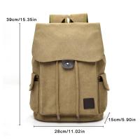 Mochila de Lona de Alta Calidad para Hombre Bolso Escolar Grande Bolsas de Viaje a la Moda para Acampar - details 1