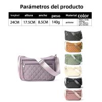 Bolso bandolera para mujer, mochila de hombro de alto valor, bolso de hilo bordado con rombos, bolso portátil de gran capacidad - details 0