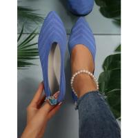 Nuevos Zapatos planos con punta puntiaguda para oficina, barco, Color sólido, tejidos, sin cordones, zapatillas De Ballet informales, mocasines para Mujer, Zapatos De Mujer - details 31
