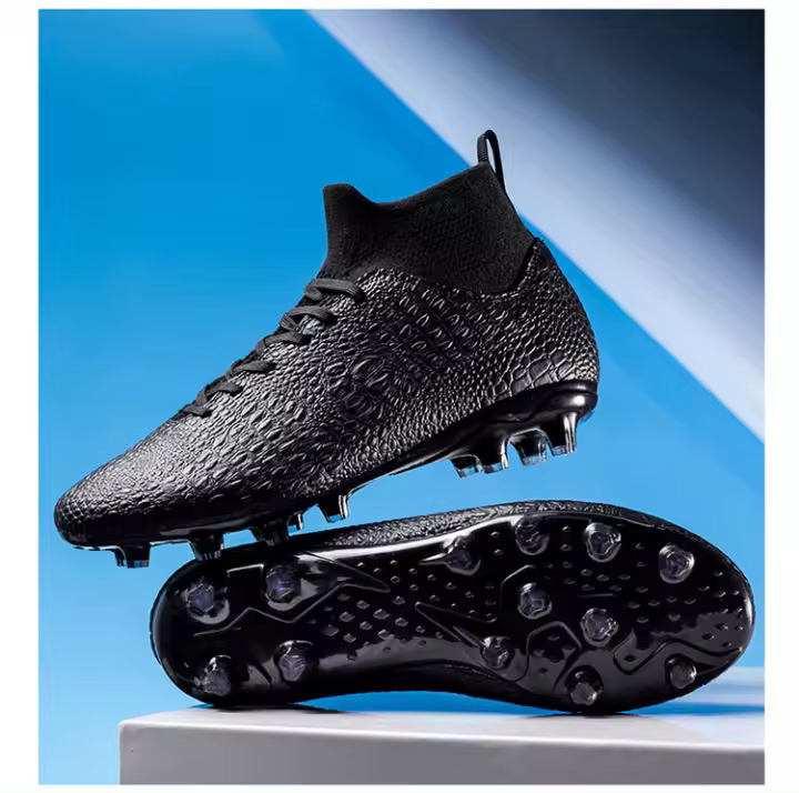 Zapatos de fútbol transpirables de caña alta para hombre y mujer. Zapatos de competición profesional para interior y exterior. - 1