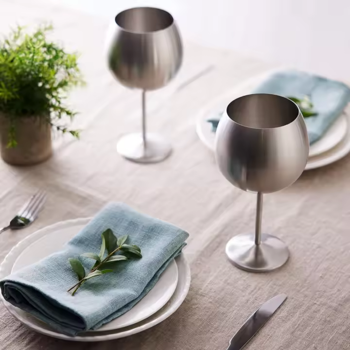 4 Copas Globo Grandes de Acero Inoxidable para Ginebra, Copas de Cóctel (XL 700ml) - Plata Mate - Robustas e Irrompibles - Set de Regalo para Cumpleaños y Navidad - 1