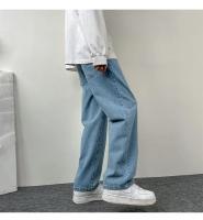 Pantalones vaqueros negros de pierna ancha para hombre, pantalones sueltos de pierna recta, marca de moda, pantalones largos de nueve puntos - details 10