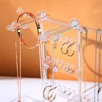 Estante de joyería de escritorio transparente con Base, soporte organizador para collares colgantes, bandeja de almacenamiento desmontable creativa - details 4